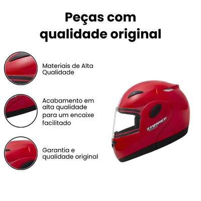 Zarref V4 Classic Capacete Vermelho - Imagem 3