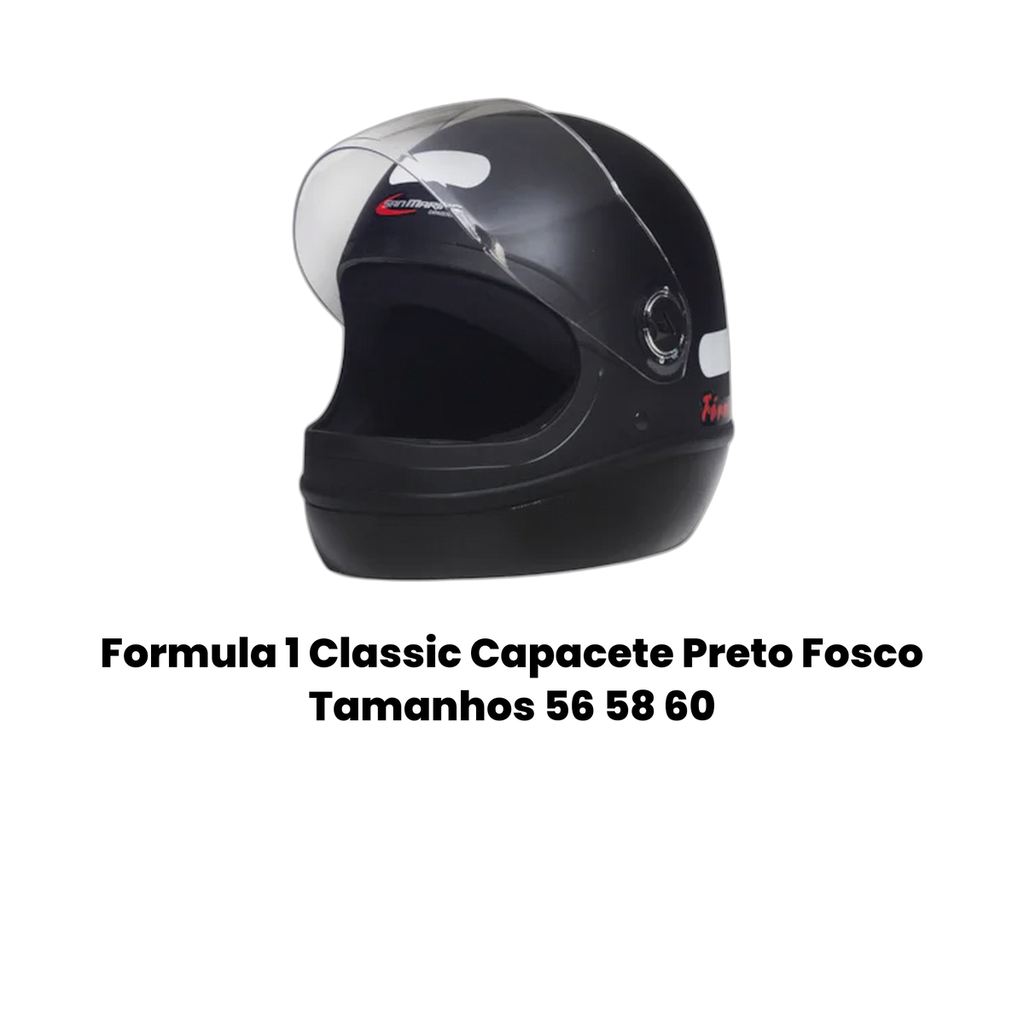 Formula 1 Classic Capacete Preto Fosco - Imagem 2