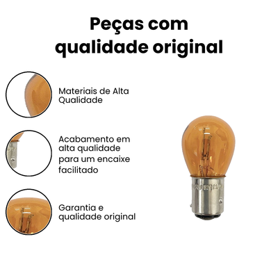 Lâmpada Freio Amarela 5/21W 2 Polos 12V CG CG - Imagem 3