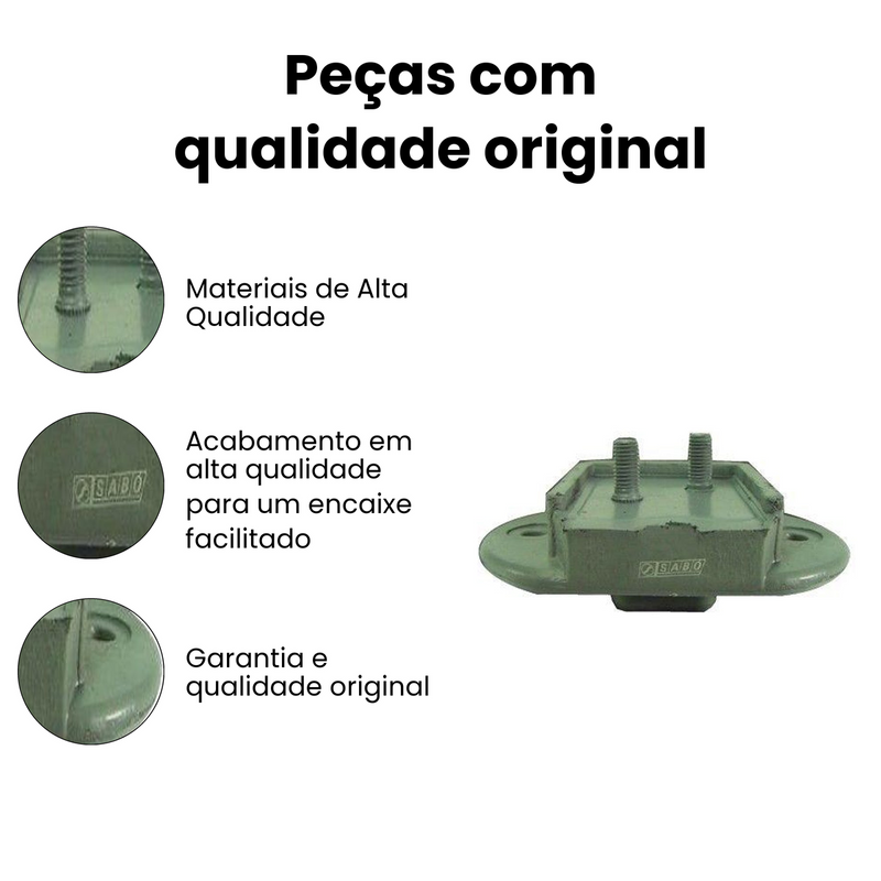 Coxim Motor Tras Dir Esq Volkswagen Fusca 1200 1300 1500 160 - Imagem 3