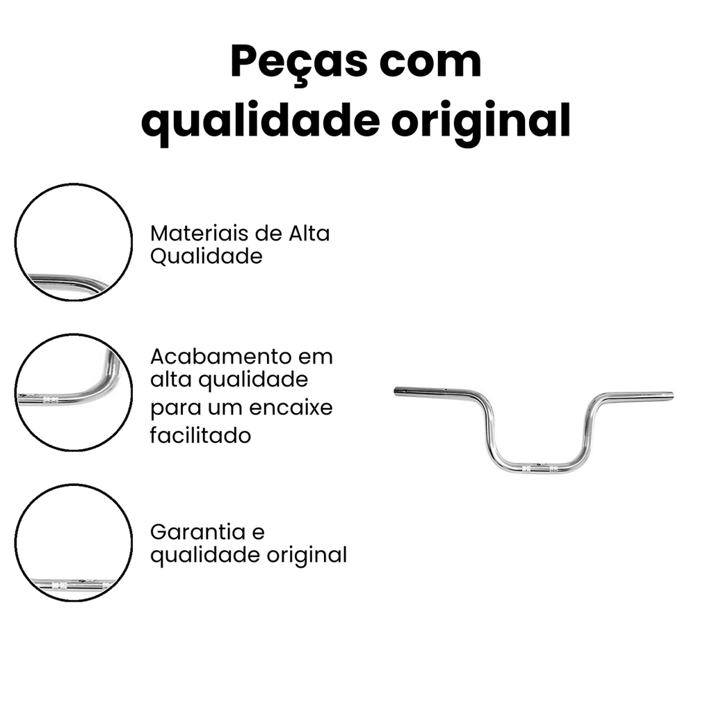 Guidão Fan 150 14 Cromado CG - Imagem 3