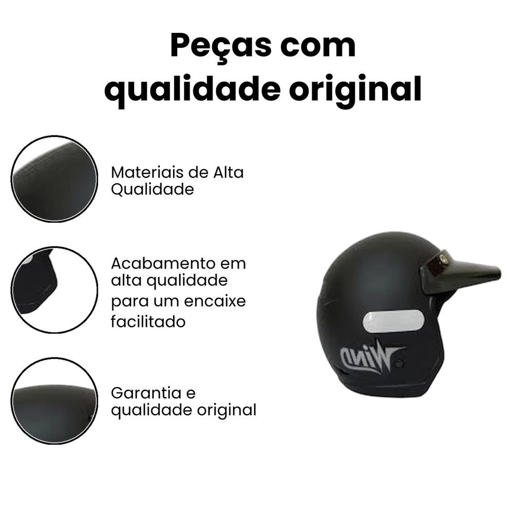 Wind New Concept Capacete Preto Fosco Tamanhos 56 58 - Imagem 3
