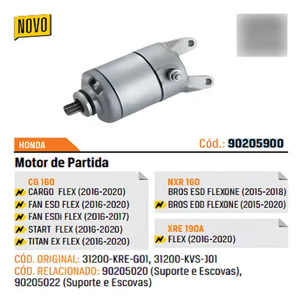 Motor de Partida CG160 Fan ESDI/EX/Start - XRE NXR - Imagem 1