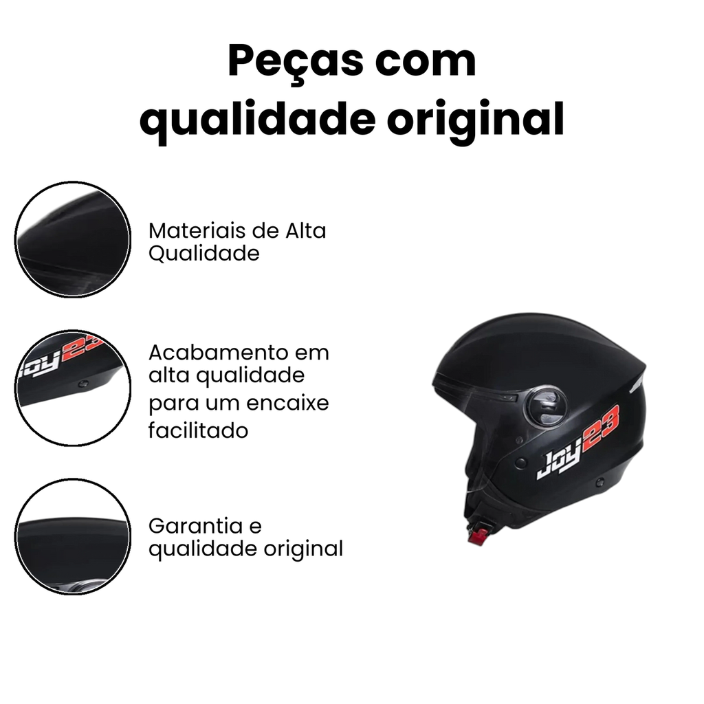 Joy23 Open Face Capacete Preto Fosco - Imagem 3