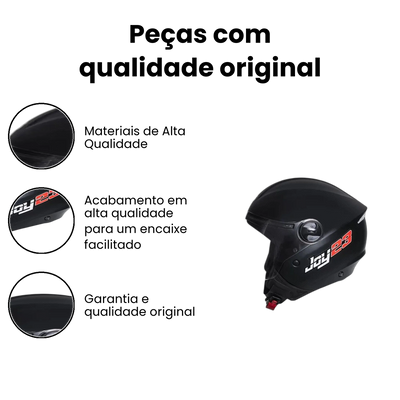 Joy23 Open Face Capacete Preto Fosco - Imagem 3