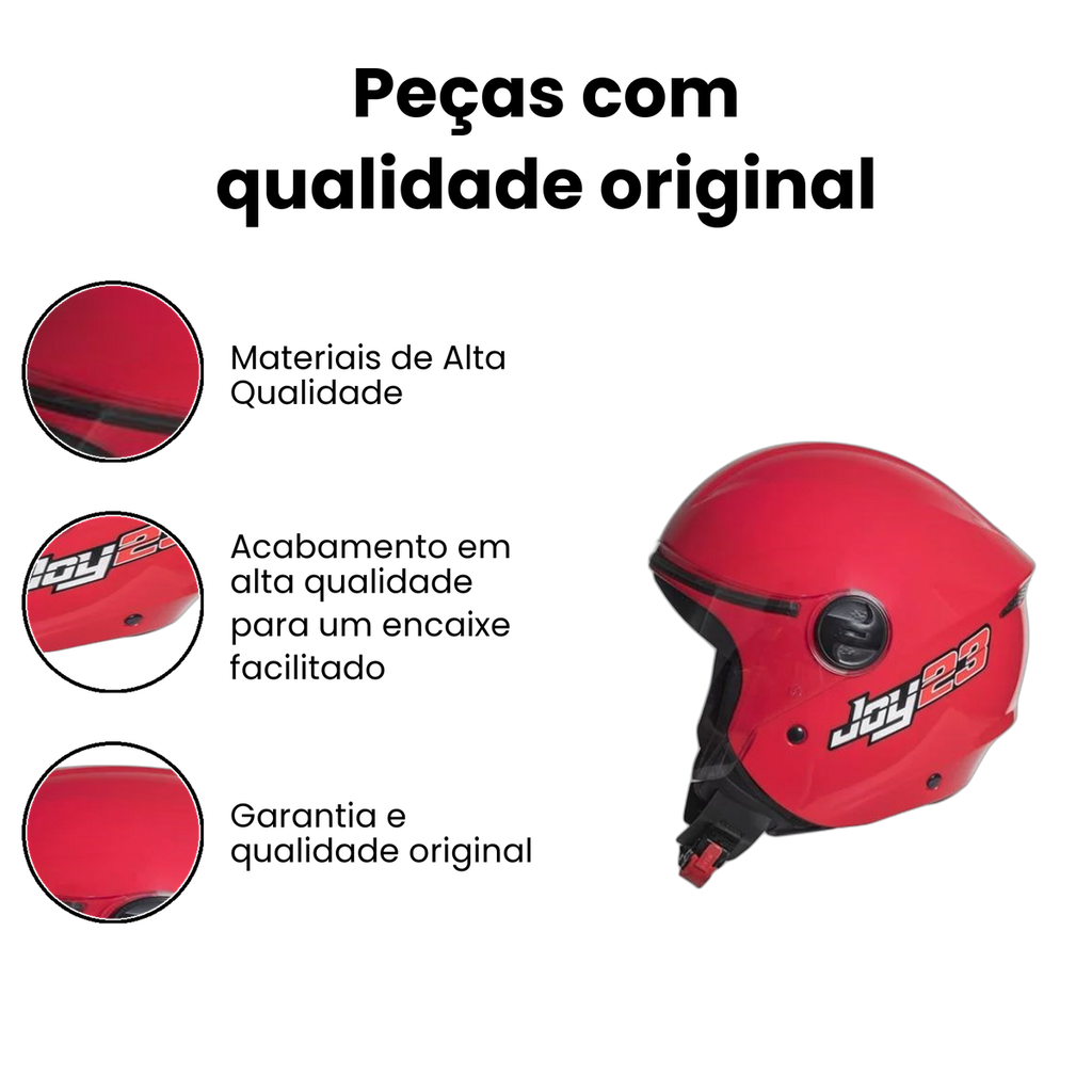 Joy23 Open Face Capacete Vermelho - Imagem 3