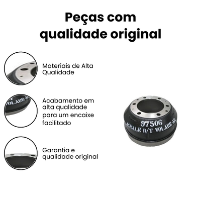 Tambor de Freio Dianteiro/Traseiro DURAMETAL 8500 MA - Imagem 3