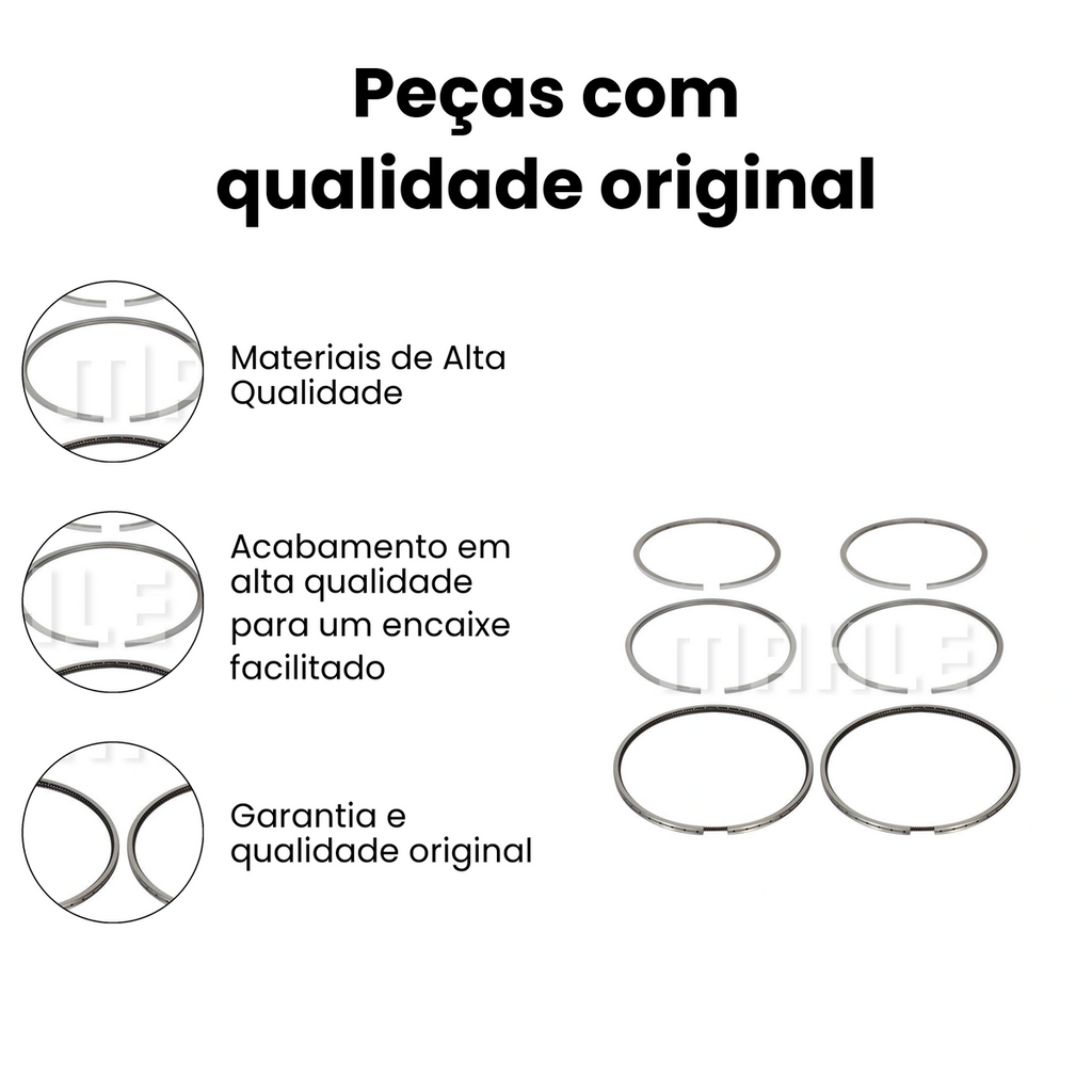 Anel Segmento Honda CG 160 NXR 160 Titan Fan Bros Cargo 0.25 - Imagem 3