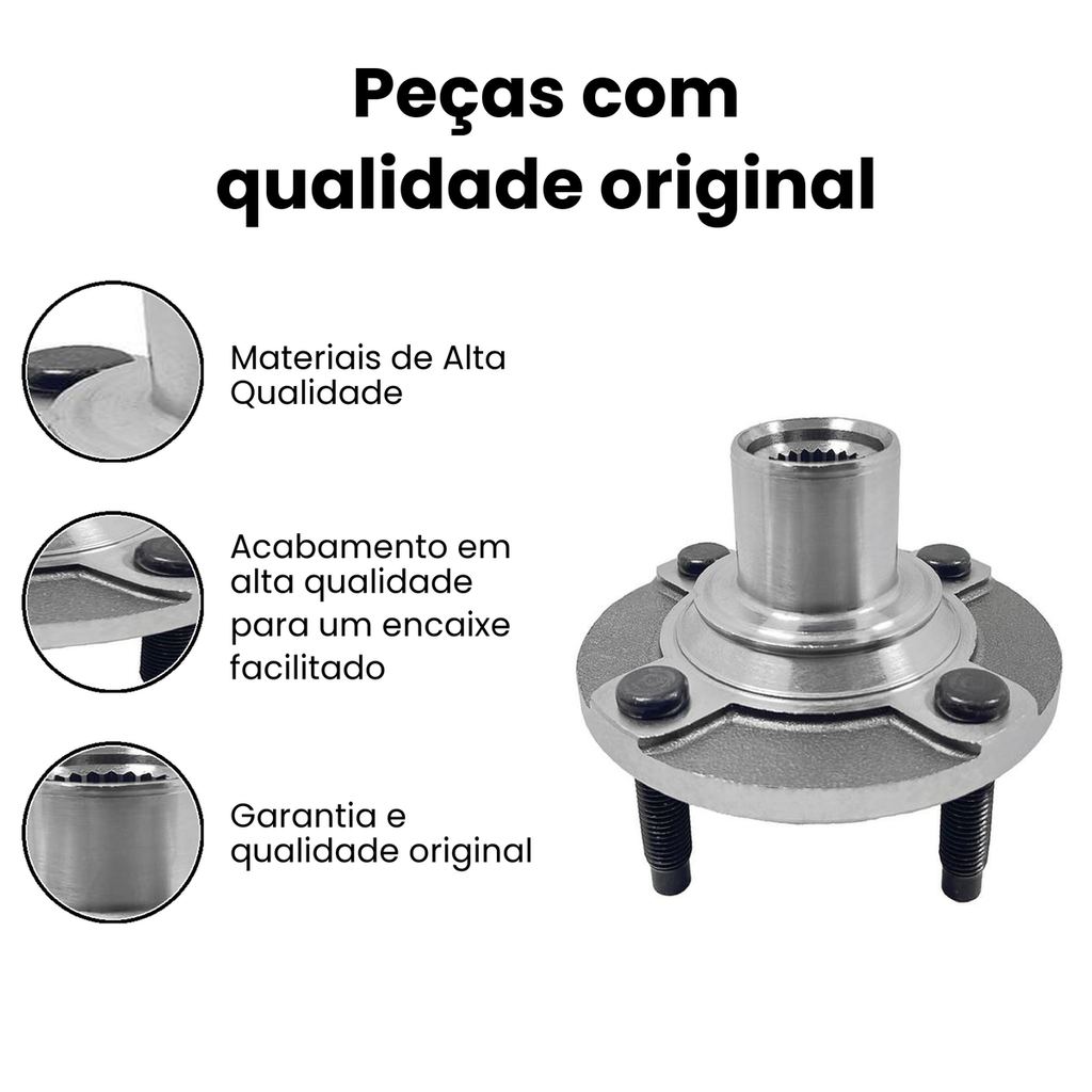 Cubo Roda Dianteiro s/ Rolamento Onix e Spin - Imagem 3