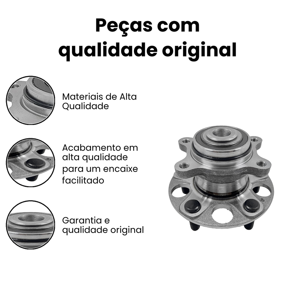 Cubo de Roda Traseiro c/ Rolamento - Civic - Imagem 3