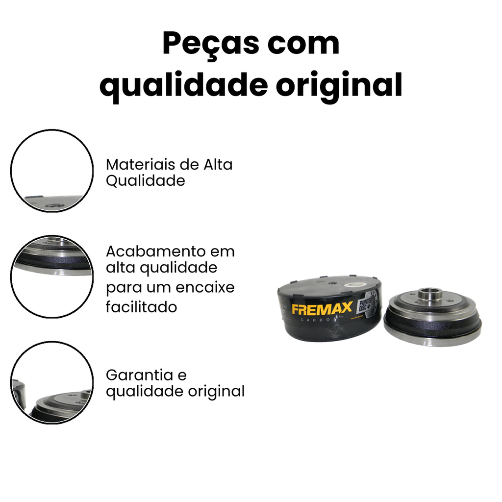 Tambor de Freio Traseiro FREMAX Classic Classic - Imagem 3