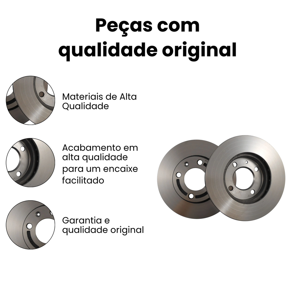 Par Disco Freio Diant Ventilado Volkswagen Gol Parati Saveiro 19 - Imagem 3