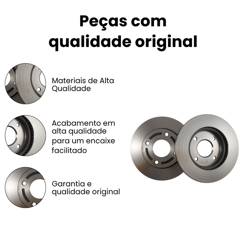 Par Disco Freio Diant Ventilado Nissan Grand Livina 2007-2014 Ti - Imagem 3