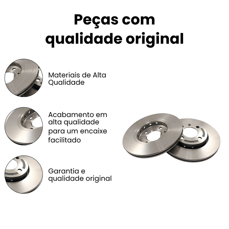 Par Disco Freio Diant Ventilado Volkswagen Gol 2005-2008 Voyage - Imagem 3