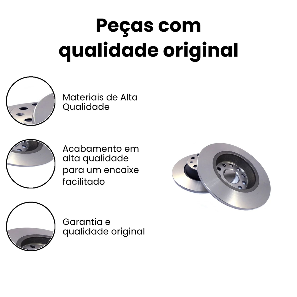 Disco de Freio Traseiro Sólido - Passat Golf - Imagem 3