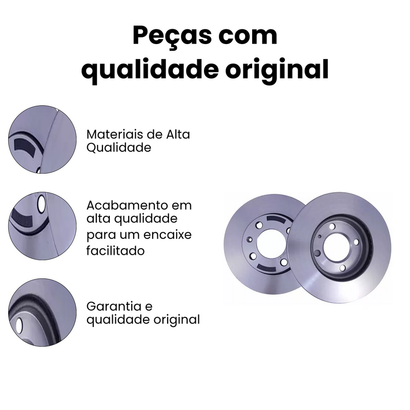 Par Disco Freio Diant Ventilado Volkswagen Up 2013-2019 Fox Cros - Imagem 3