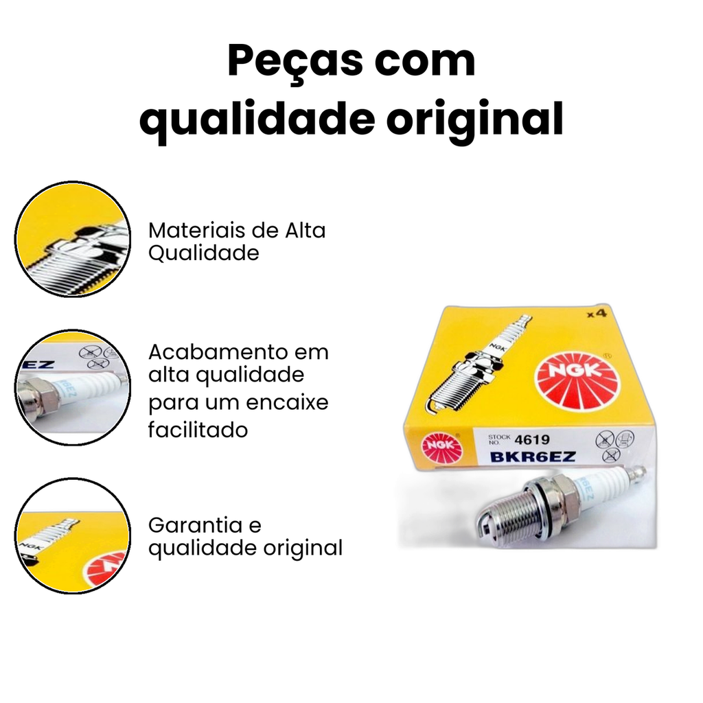 Vela de Ignição NGK BKR6EZ Siena Siena - Imagem 3