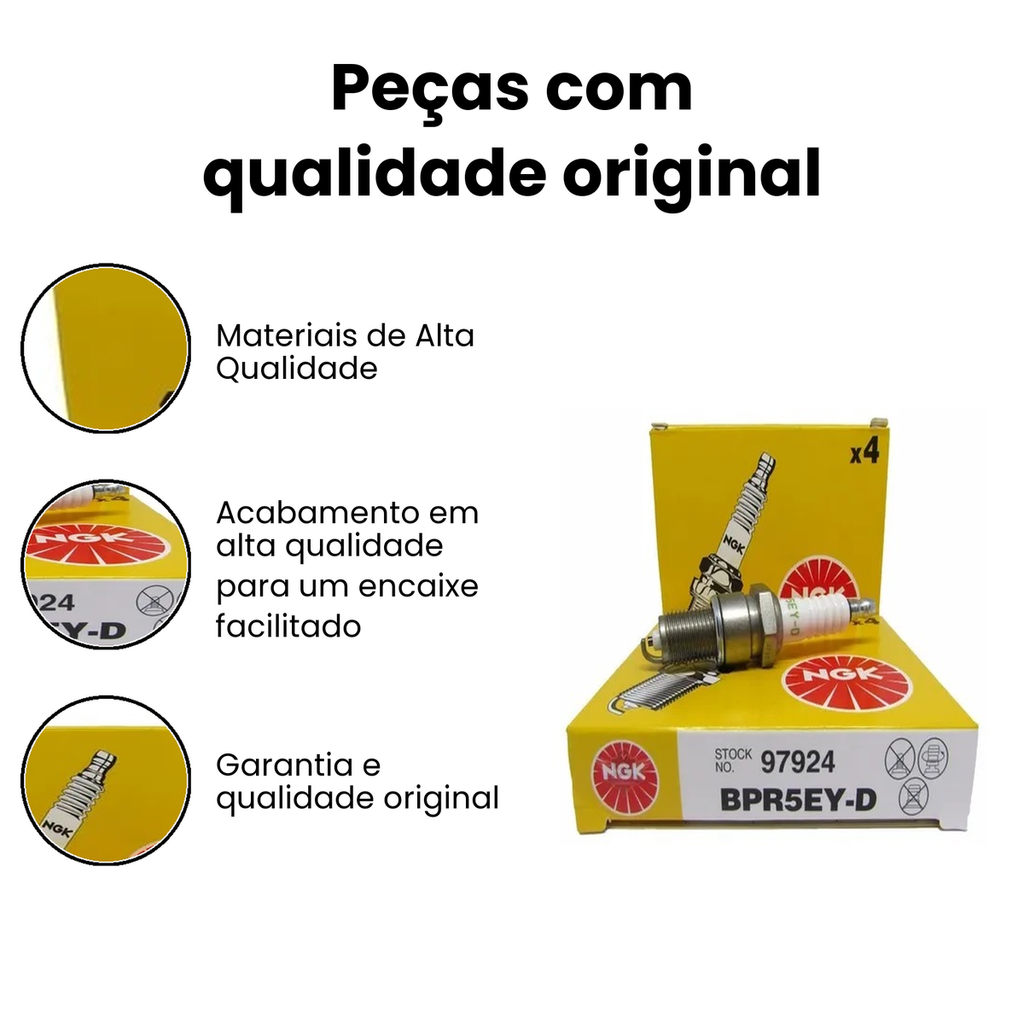 Vela Ignição NGK BPR5EY-D Uno Rover - Imagem 3