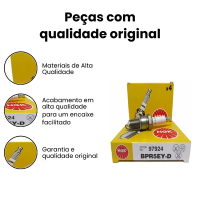 Vela Ignição NGK BPR5EY-D Uno Rover - Imagem 3