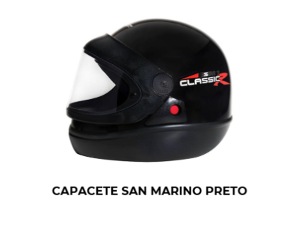 Capacete San Marino Classic Preto - Imagem 2