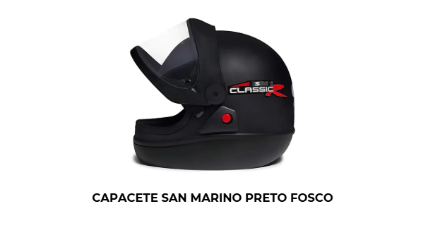 Capacete San Marino Preto Fosco - Imagem 2