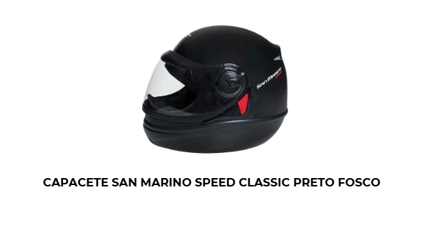 Capacete San Marino Speed Classic Preto Fosco - Imagem 2