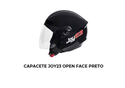 Capacete Joy23 Open Face Preto - Imagem 2