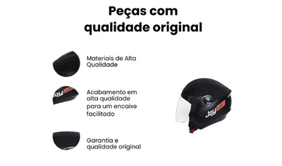 Capacete Joy23 Open Face Preto Fosco - Imagem 3