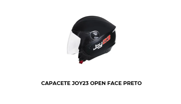 Capacete Joy23 Open Face Preto Fosco - Imagem 2
