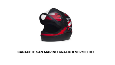Capacete San Marino Grafic II Vermelho - Imagem 2