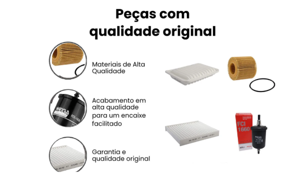 Kit Filtro Toyota Corolla 1.8 2.0 16V 2010-2019 WEGA - Imagem 4