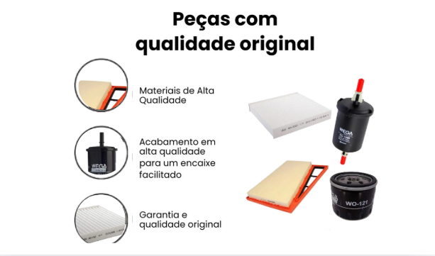 Kit Filtro Fiat Argo Cronos Mobi Pulse Strada Uno 1.0 1.3 WEGA - Imagem 4