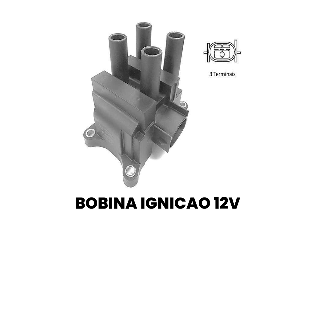 BOBINA IGNICAO 12V Courier Fiesta Focus 82-18 - Imagem 2