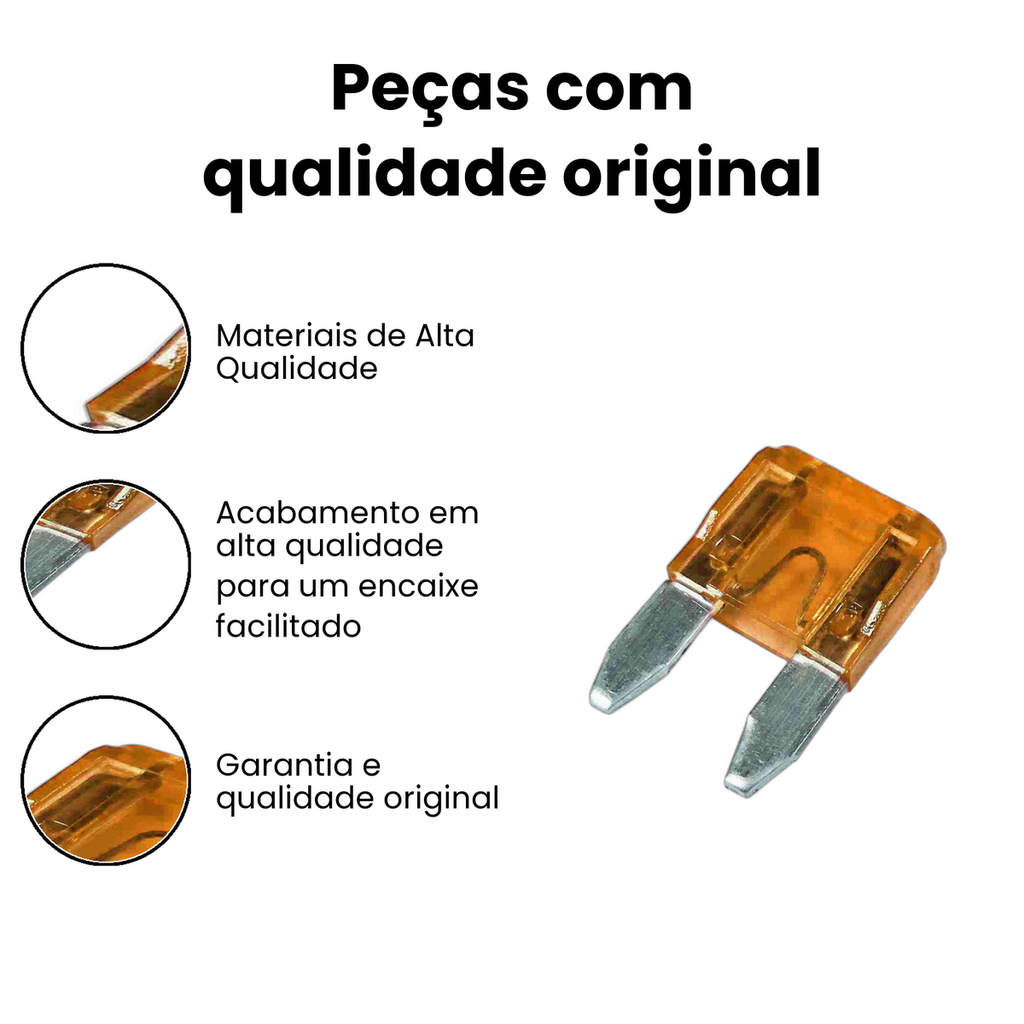Fusível Mini-lâmina Laranja - Automóveis e Ônibus - Imagem 3