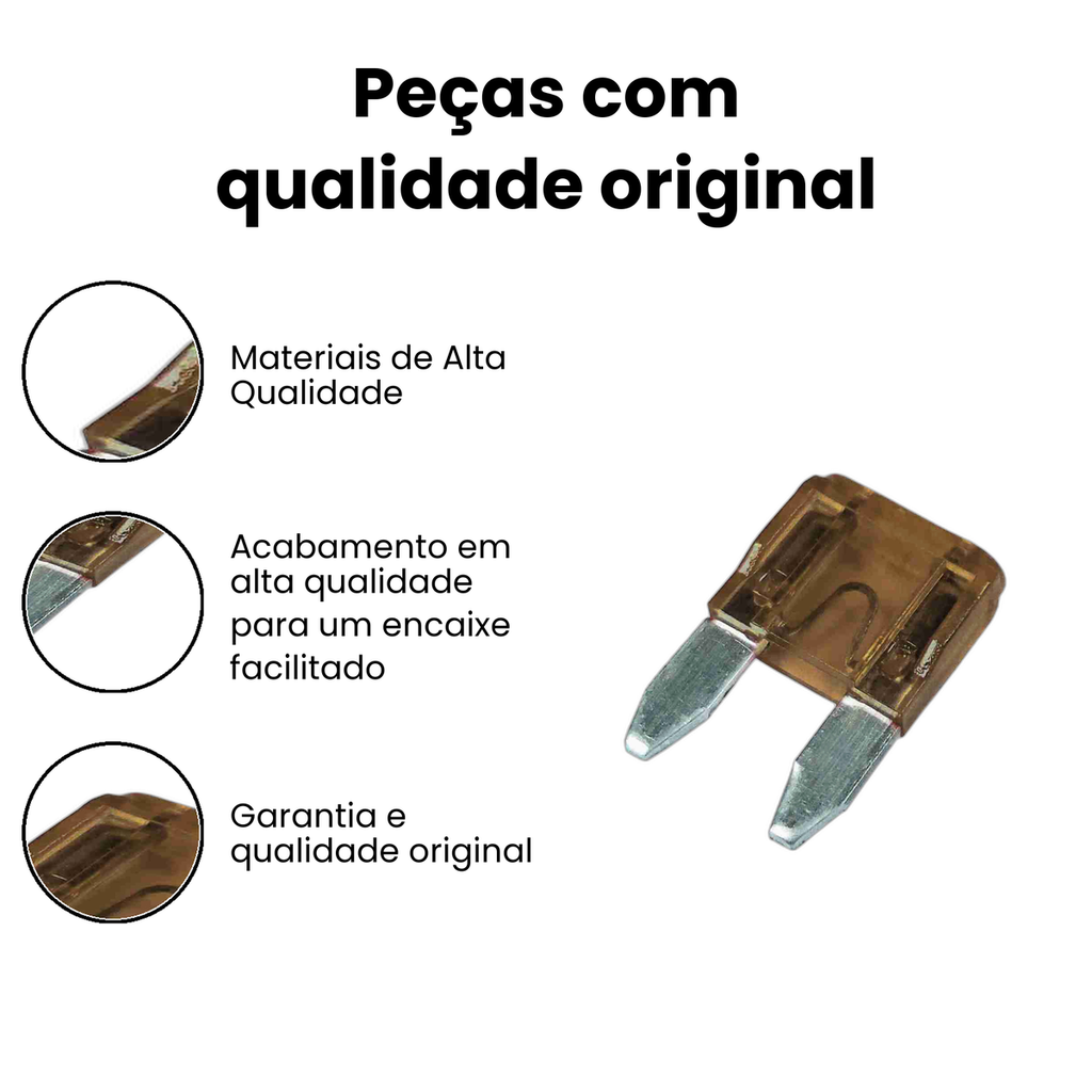 Fusível Mini-lâmina Marrom - Ônibus Automóveis - Imagem 3