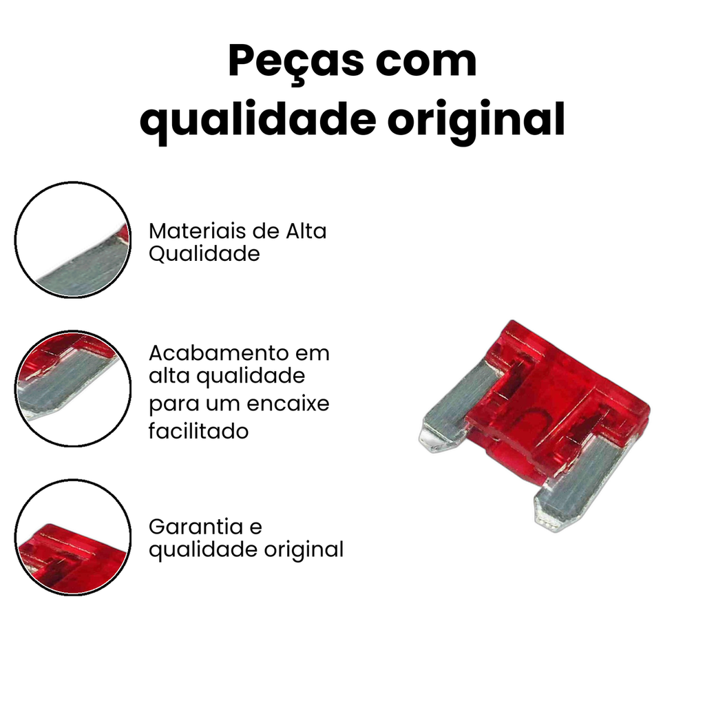 Fusível Mini-lâmina Perfil Baixo Vermelho - Automóveis - Imagem 3