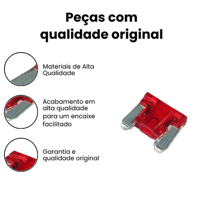 Fusível Mini-lâmina Perfil Baixo Vermelho - Automóveis - Imagem 3