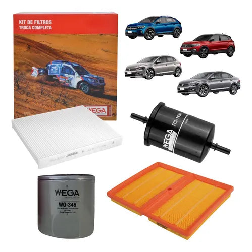 Kit Filtro VW Polo Virtus Nivus T-Cross 1.0 200TSI WEGA
