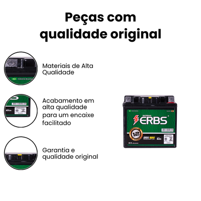 Bateria Moto 6 Ampere Hora - ERBS - MAX XTZ - Imagem 3