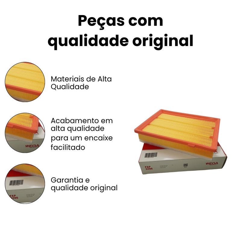 Filtro Ar Chevrolet Onix 2012-2017 Prisma Spin C4 Lounge Cob - Imagem 3