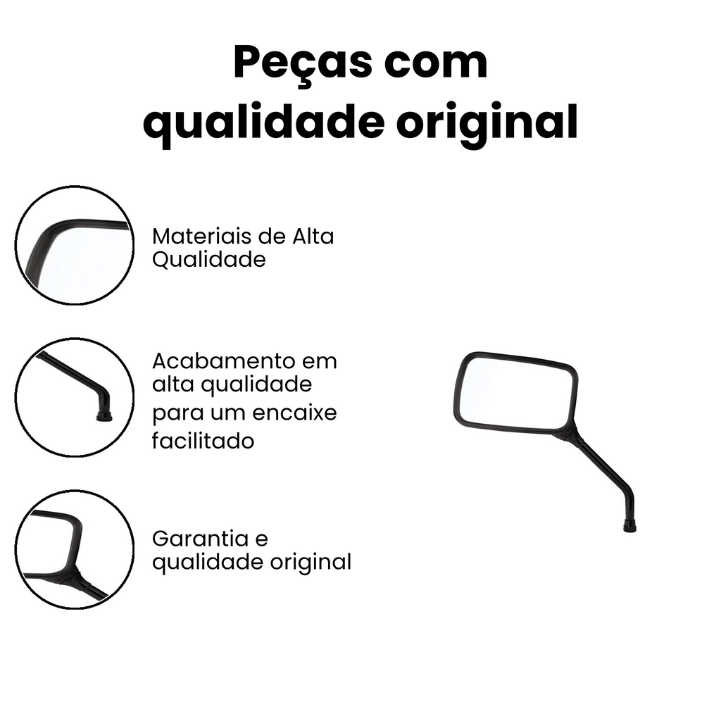 Retrovisor Twister250 Mini Direito/Esquerdo Preto - Imagem 3