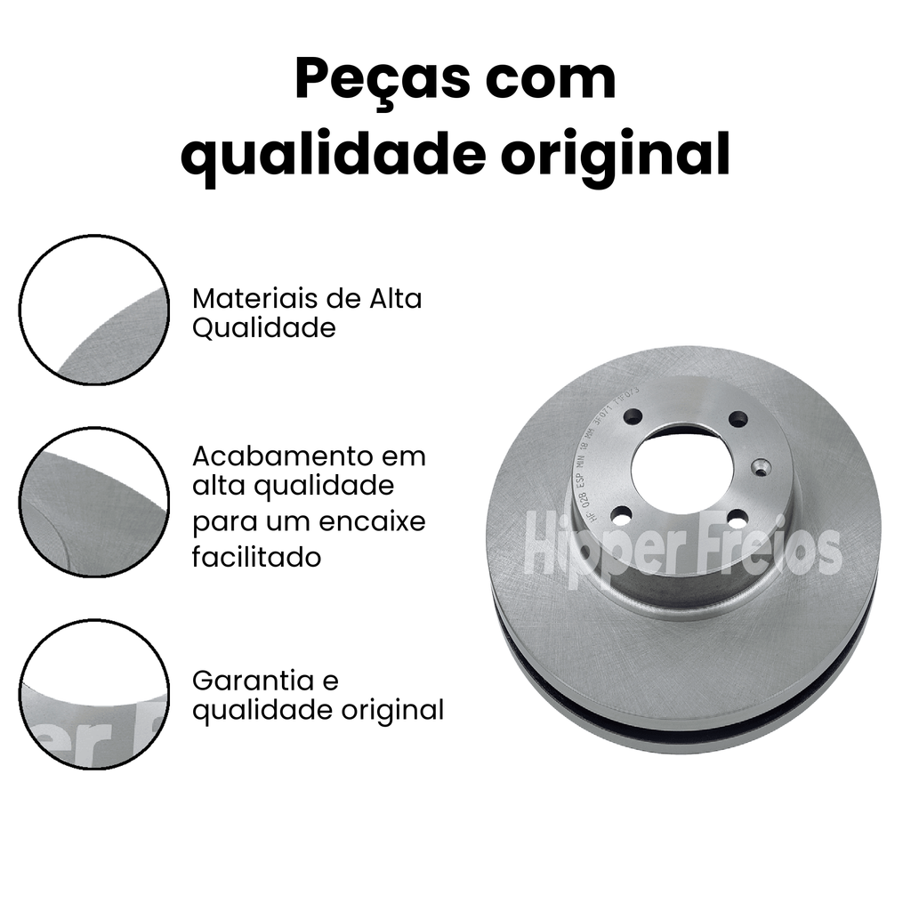Par Disco Freio Diant. Ventilado Volkswagen Royale Ghia GL Versa - Imagem 3