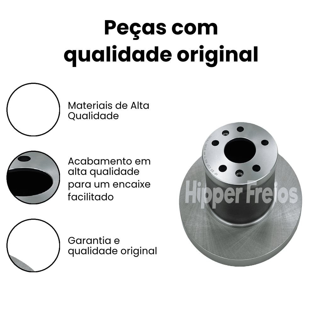 DISCO DE FREIO DIANTEIRO SÓLIDO VOLKSWAGEN HF03 - Imagem 3