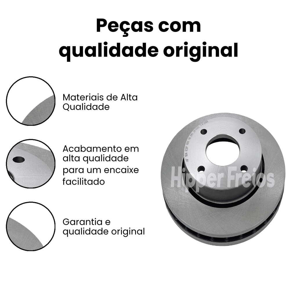 Par Disco Freio Diant. Ventilado Ford Courier Escort Fiesta Vero - Imagem 3