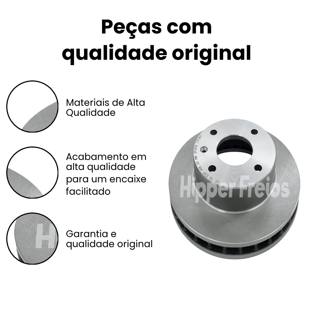 Par Disco Freio Diant Ventilado Ford Escort Hobby 1.0 1.6 93-96 - Imagem 3