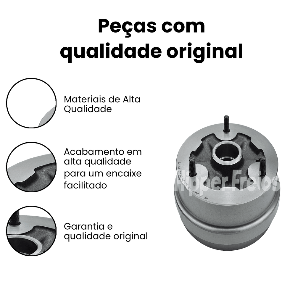 Par Tambor Freio Tras Ford Corcel II GL GT L Belina Del Rey 85-9 - Imagem 3