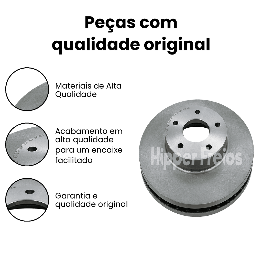 Par Disco Freio Diant. Ventilado Ford Focus 1.6 2.0 16V Flex 200 - Imagem 3