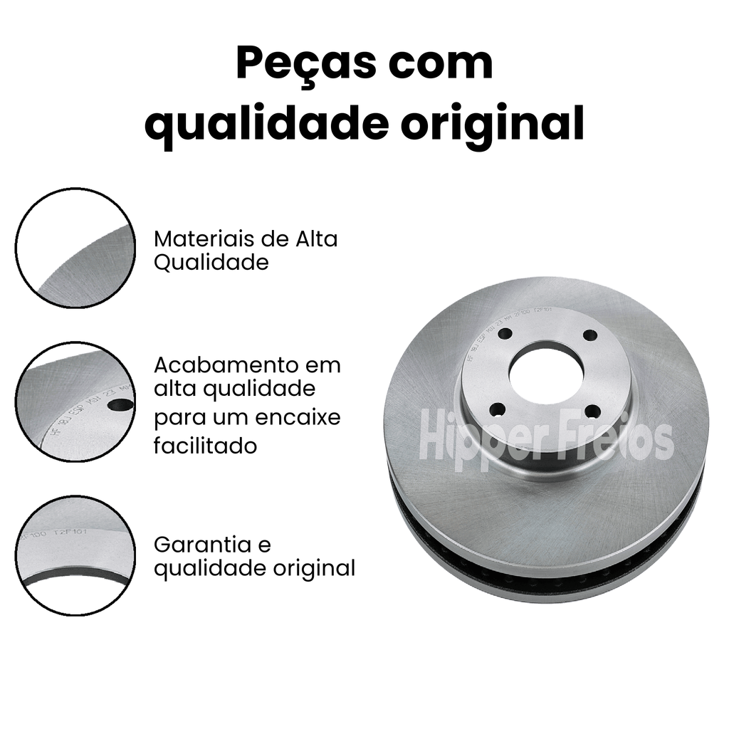 Par Disco Freio Diant Ventilado Ford EcoSport 1.0 1.5 1.6 2.0 20 - Imagem 3