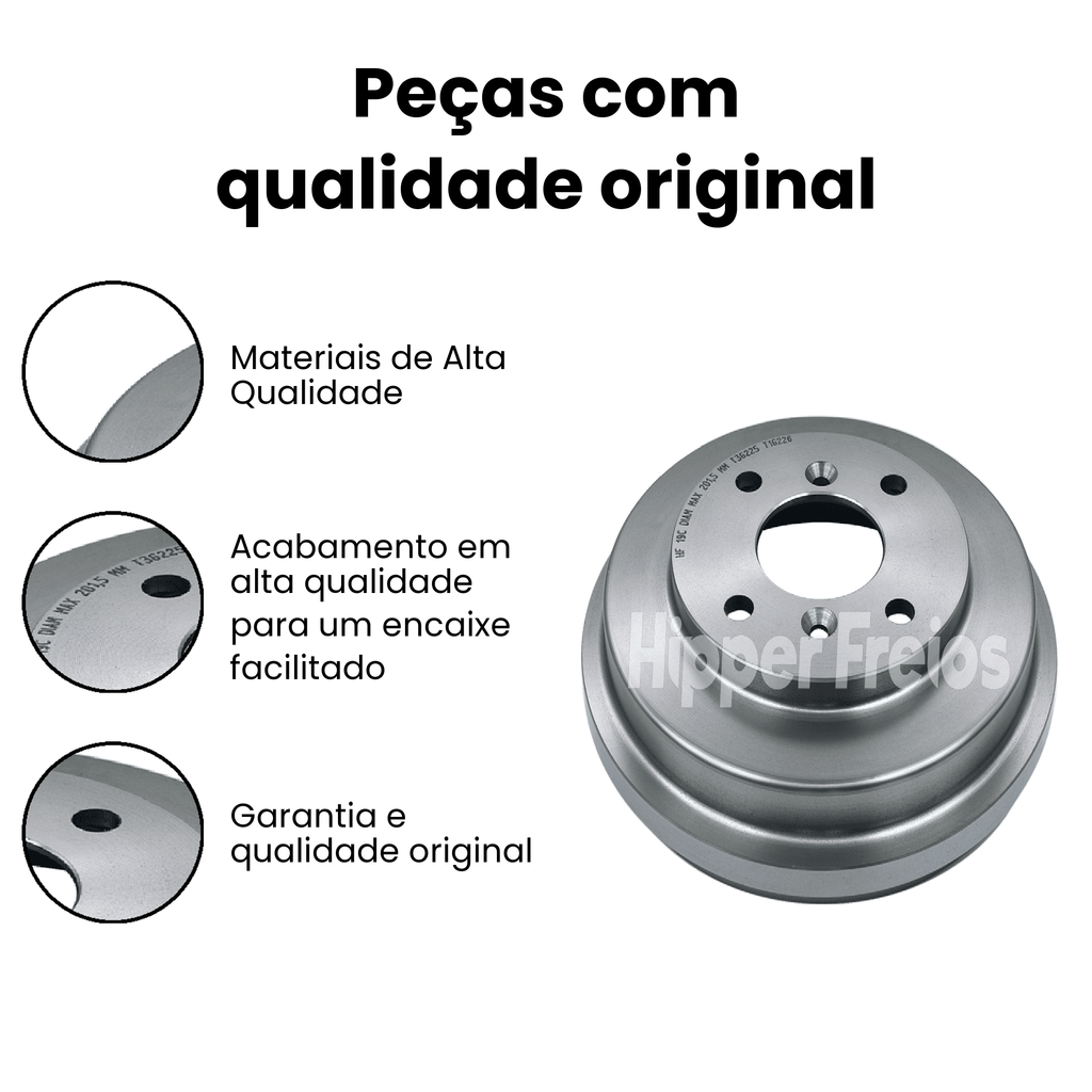 Par Tambor Freio Tras Ford Ka 1.0 1.5 8V 12V Flex 2008 a 2021 - Imagem 3