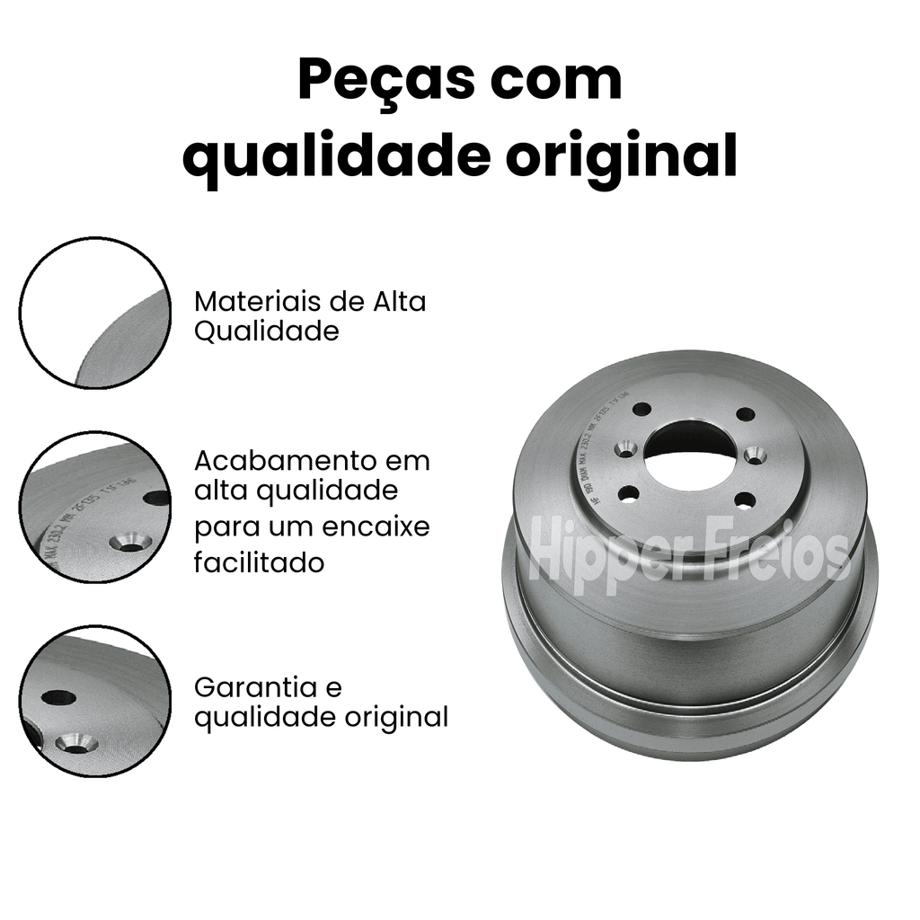 Par Tambor Freio Tras Original Ford EcoSport 2003 a 2021 - Imagem 3